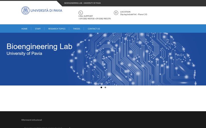Screenshot of bioingegneria.unipv.it