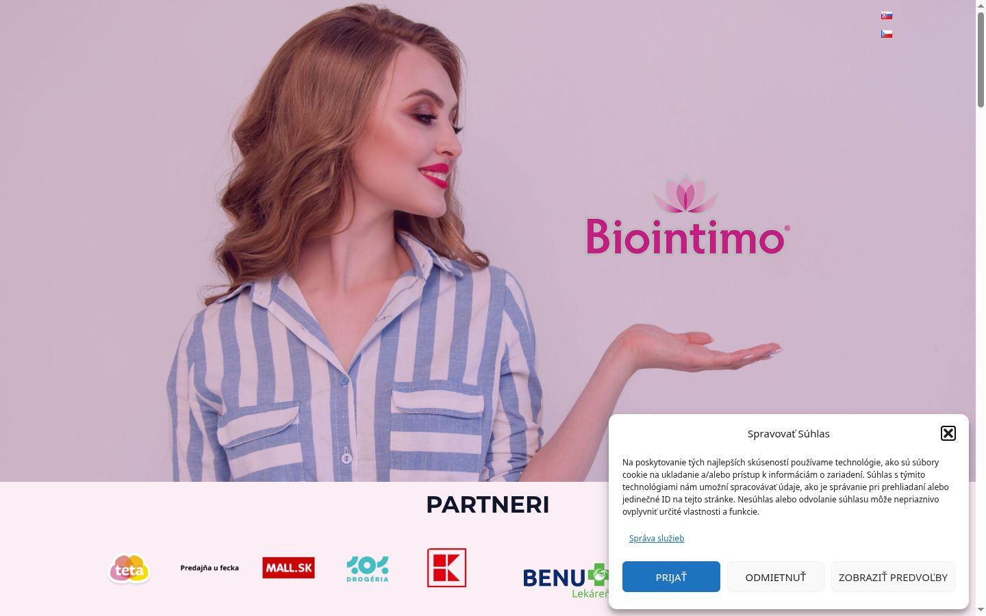 Snímka obrazovky banera súhlasu zobrazeného pred akoukoľvek interakciou