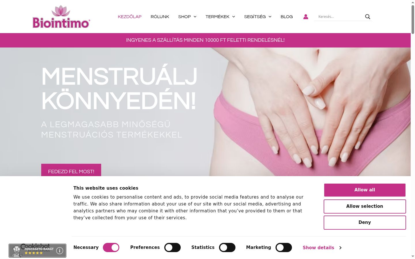 Screenshot del banner di consenso mostrato prima di qualsiasi interazione