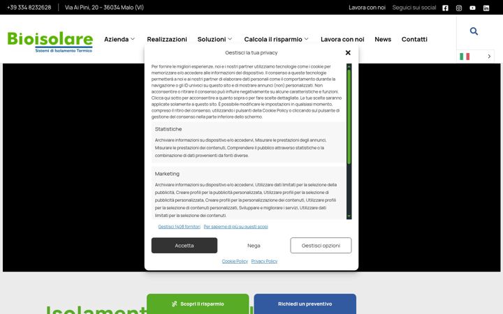 Skjermbilde av bioisolare.it
