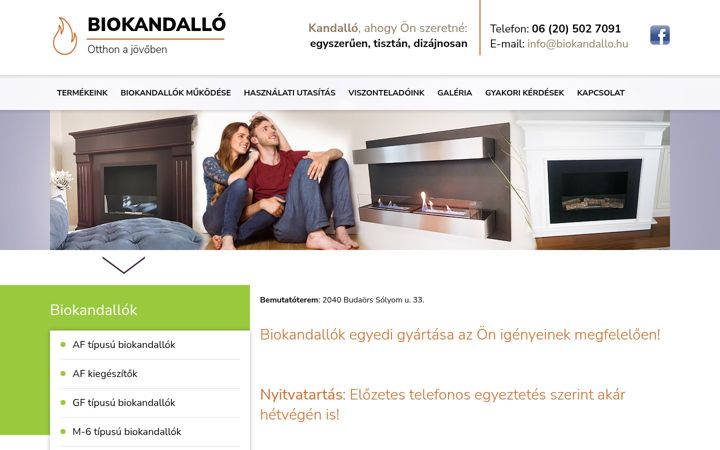 Skærmbillede af biokandallo.hu