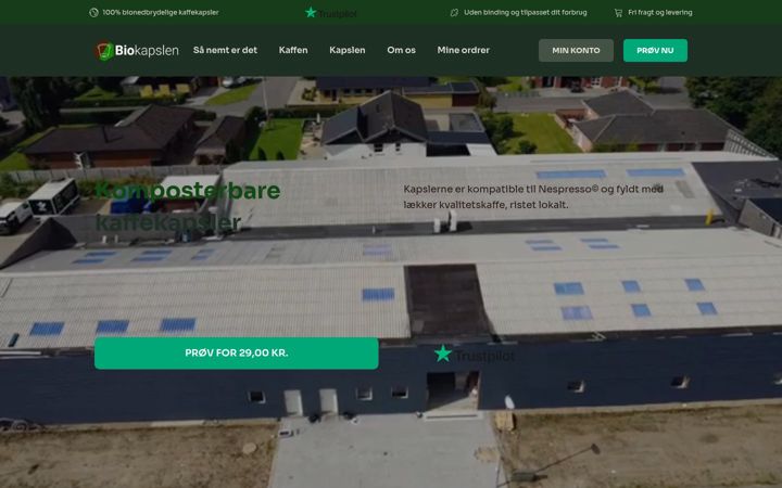 Screenshot of biokapslen.dk
