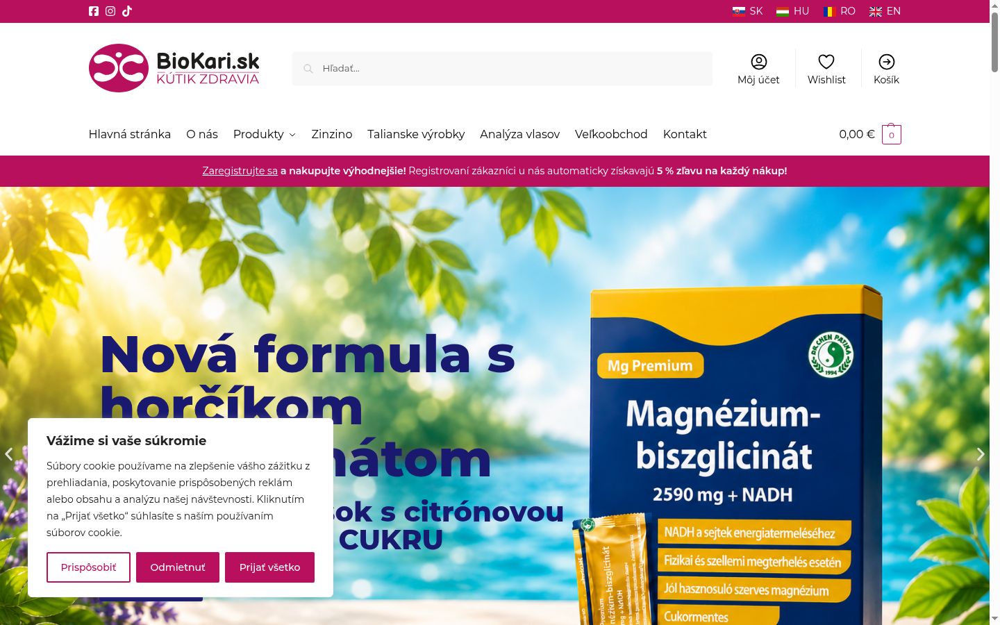 Skärmbild av samtyckesbannern som visades före någon interaktion