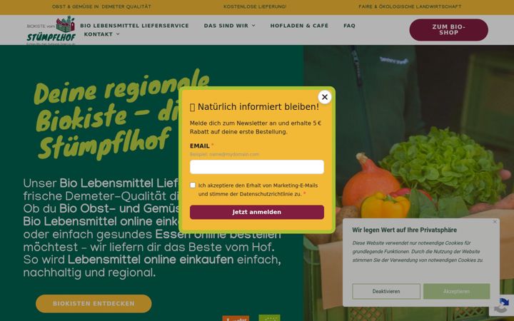 Screenshot of biokiste-stuempflhof.de