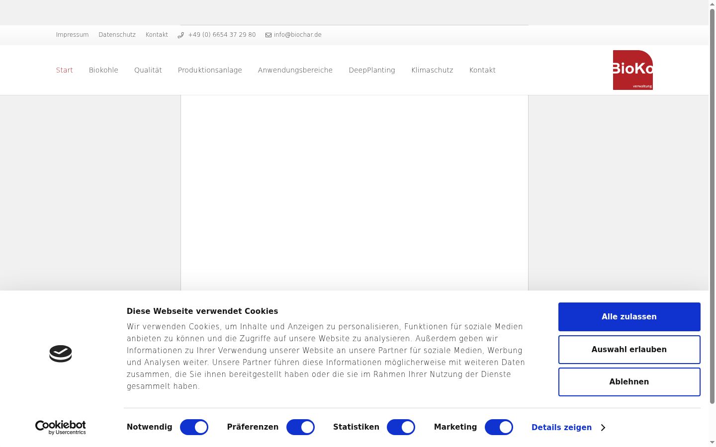 Captura de pantalla del banner de consentimiento mostrado antes de cualquier interacción