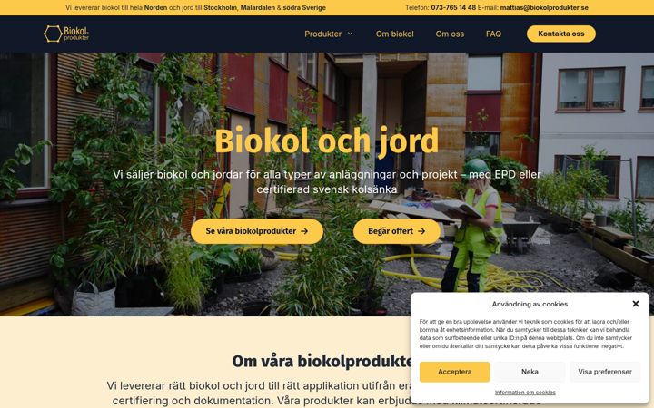 Screenshot of biokolprodukter.se