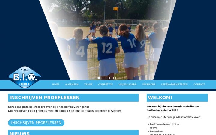 Screenshot ta' biokorfbal.nl