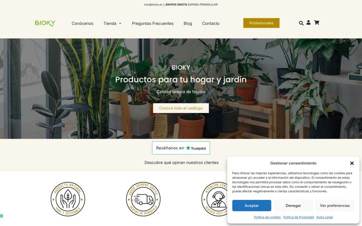 Captura de ecrã de bioky.es