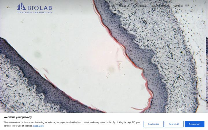 Captura de ecrã de biolab.com.es