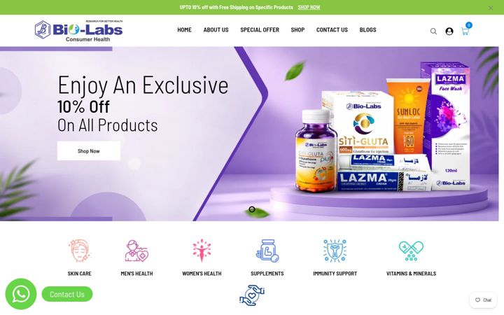 Screenshot of biolabsconsumerhealth.com