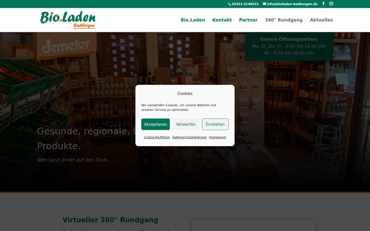 Screenshot of bioladen-badbergen.de