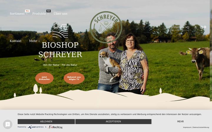 Screenshot of biolandhofschreyer.shop