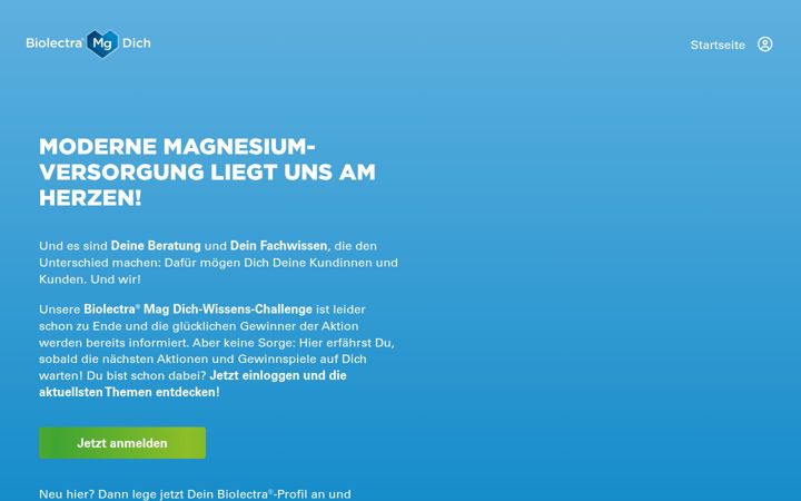 Screenshot of biolectra-mag-dich.de