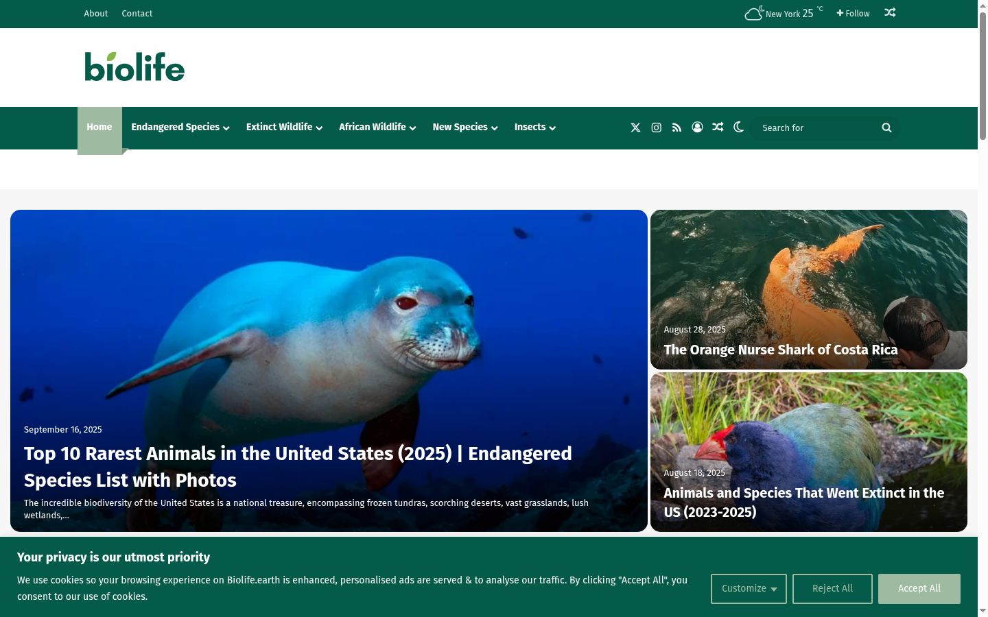Snimka zaslona bannera za privolu prikazanog prije bilo kakve interakcije