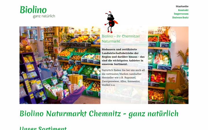 Screenshot of biolino-chemnitz.de