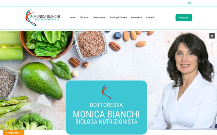 Screenshot stránky biologanutrizionista.org