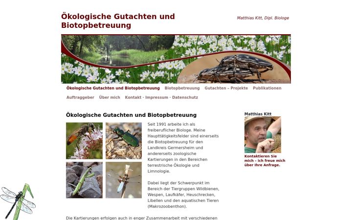 Screenshot of biologe-kitt.de