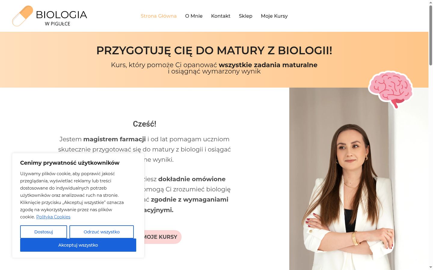 Captura de ecrã do banner de consentimento apresentado antes de qualquer interação