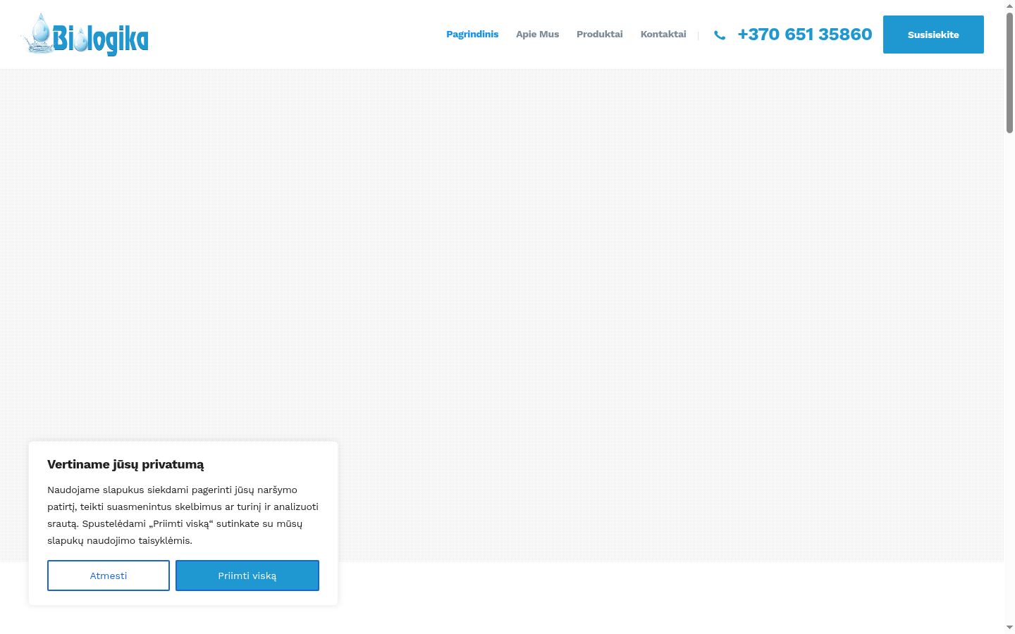 Screenshot del banner di consenso mostrato prima di qualsiasi interazione