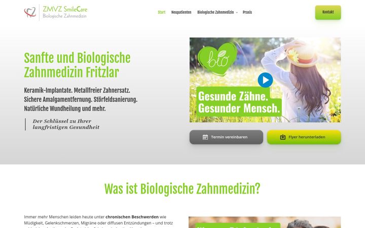 Screenshot of biologische-zahnmedizin-fritzlar.de