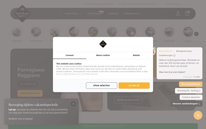Screenshot of biologischekaas.nl