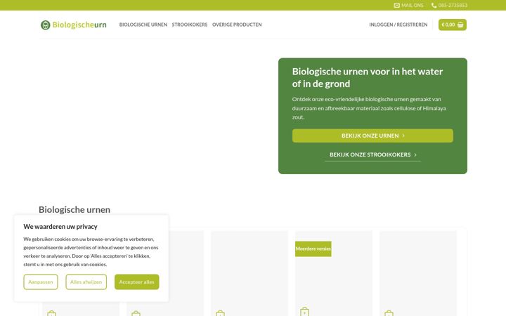 Screenshot of biologischeurn.nl