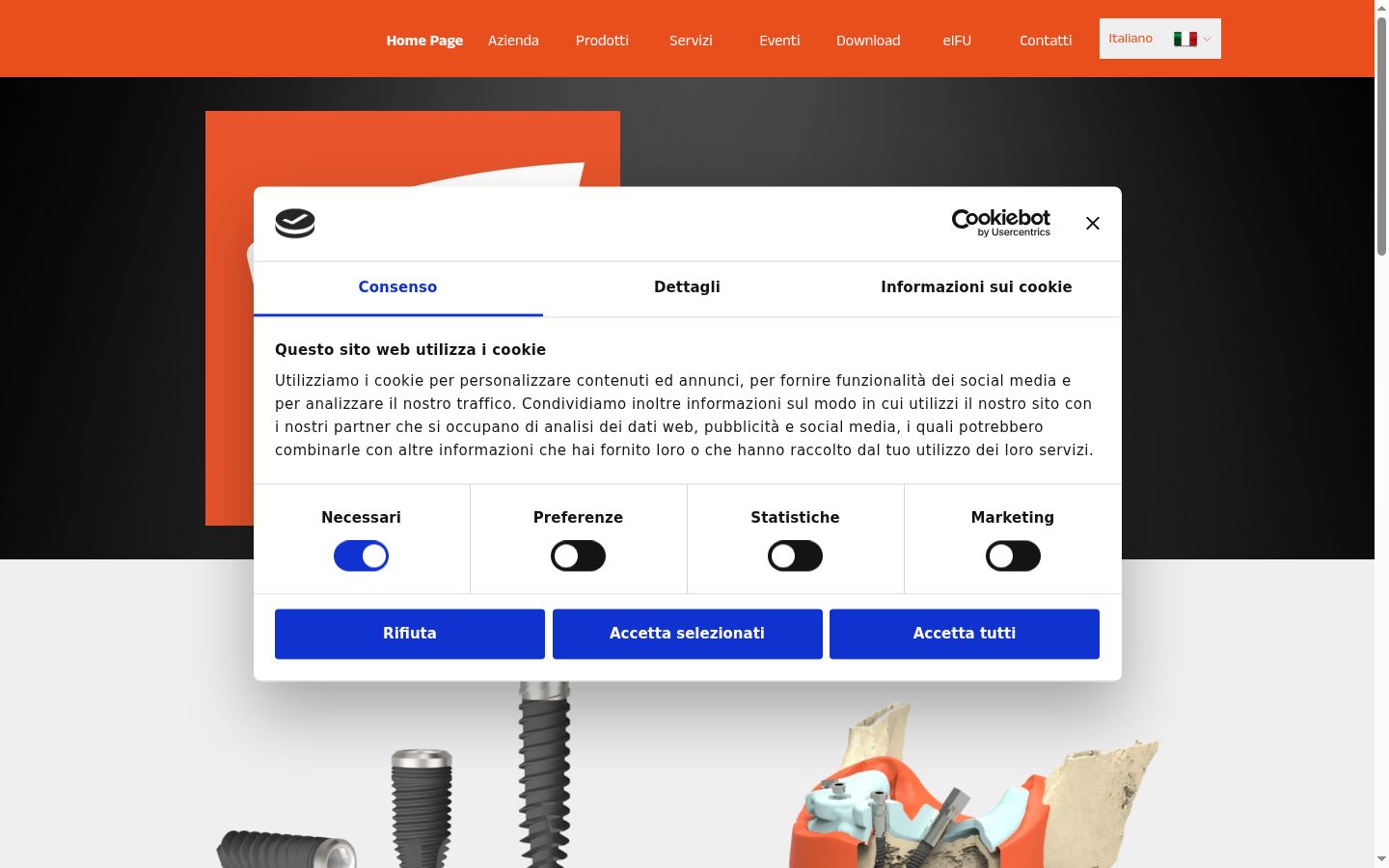 Screenshot of the consent banner shown before any interaction