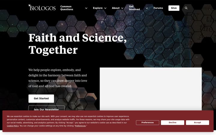 Screenshot of biologos.org