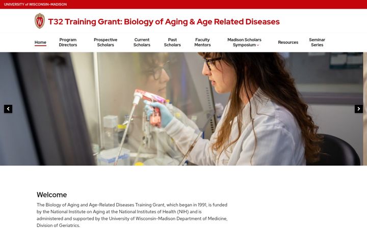 Screenshot ta' biologyofaging.wisc.edu