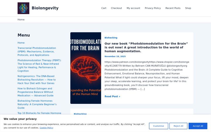Screenshot stránky biolongevity.org