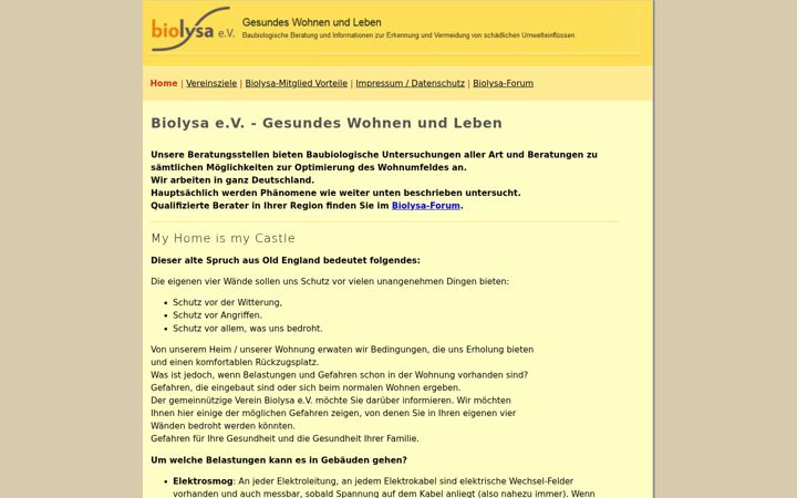 Screenshot of biolysa.de