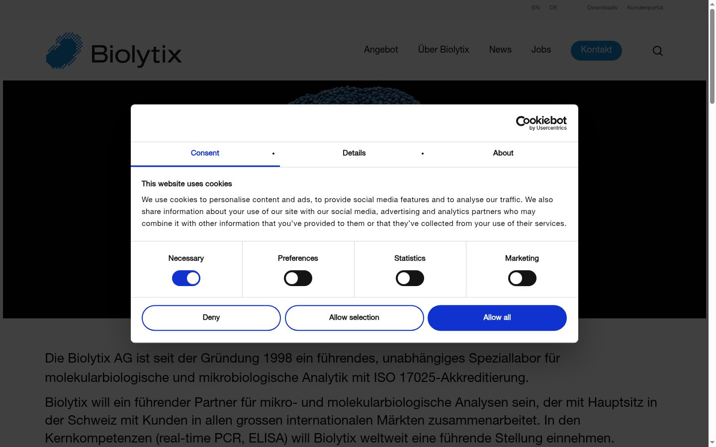 Sutikimo reklamjuostės, rodytos prieš bet kokią sąveiką, ekrano kopija