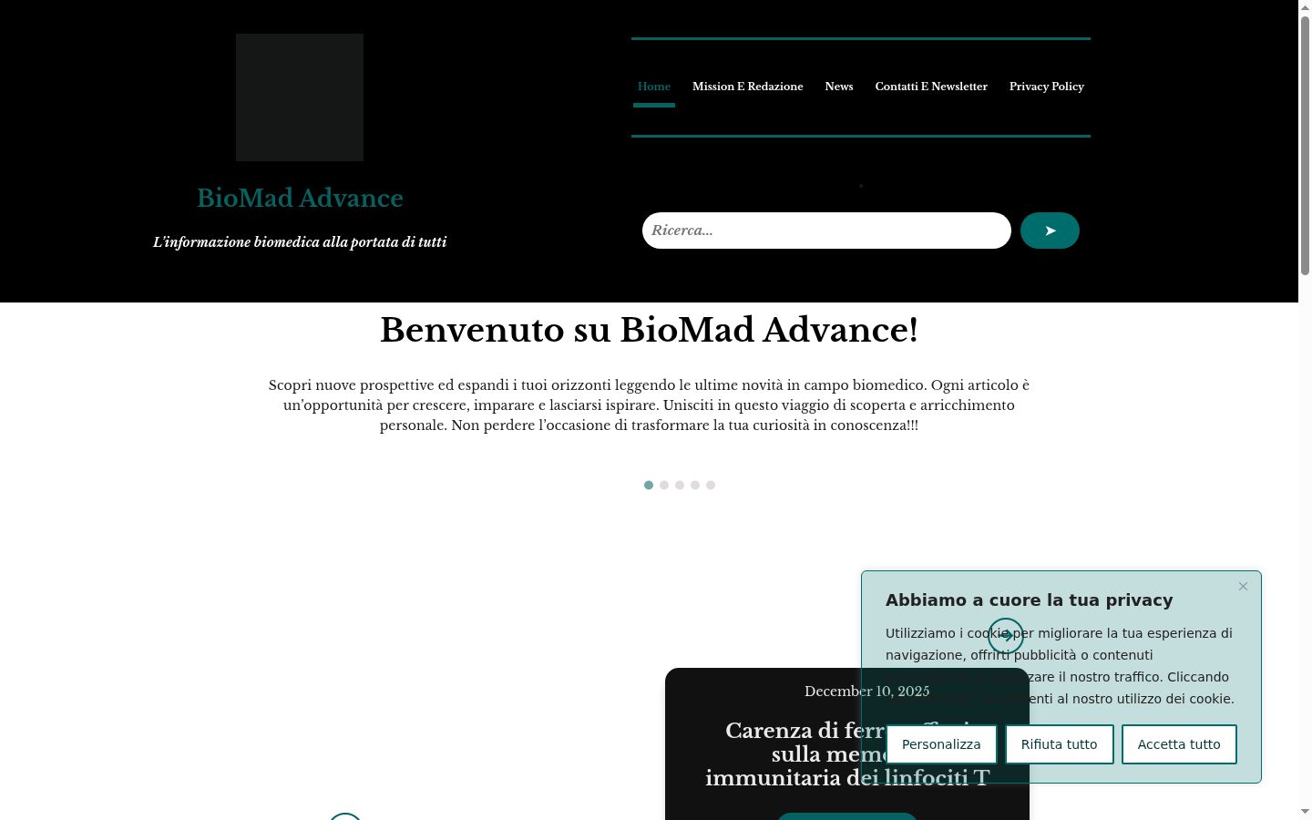 Screenshot of the consent banner shown before any interaction