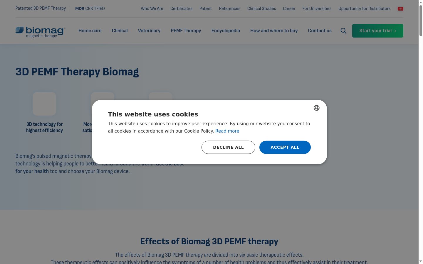 Screenshot of the consent banner shown before any interaction