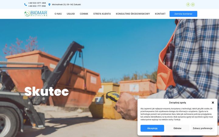 Captura de ecrã de biomar-recykling.pl