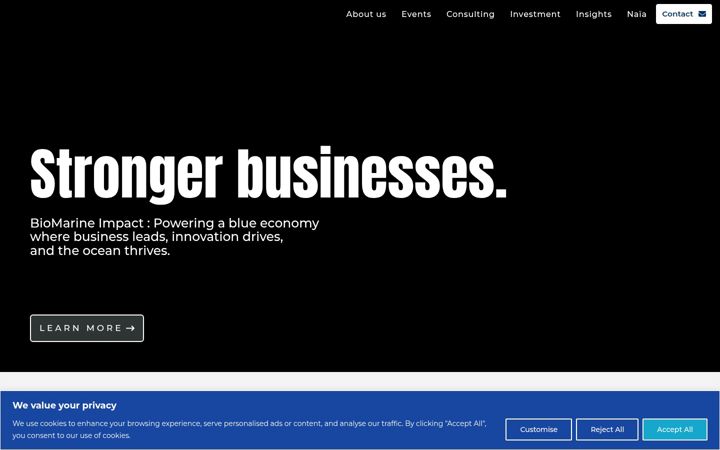 Screenshot stránky biomarine.org