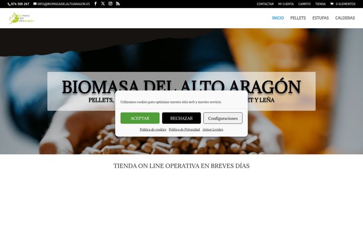 Captura de ecrã de biomasadelaltoaragon.es