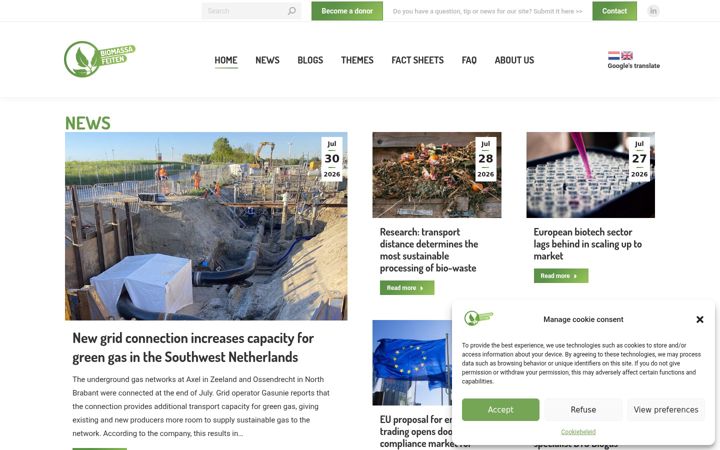 Screenshot ta' biomassafeiten.nl