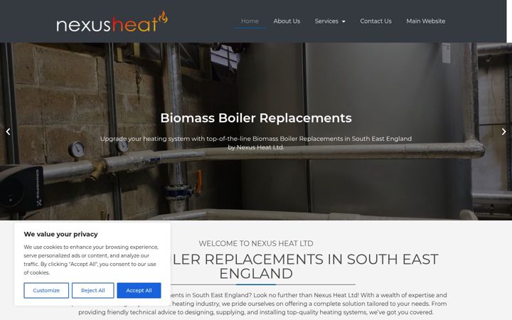 Zrzut ekranu biomassboilerreplacementssoutheastengland.co.uk