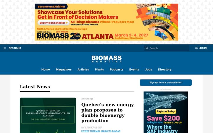 Екранна снимка на biomassmagazine.com