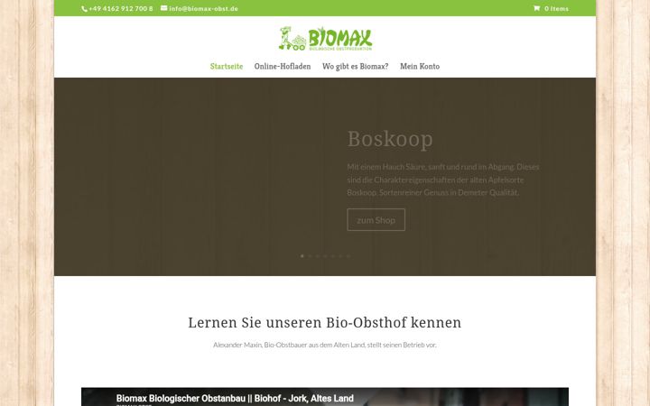 Ekrano kopija biomax-obst.de
