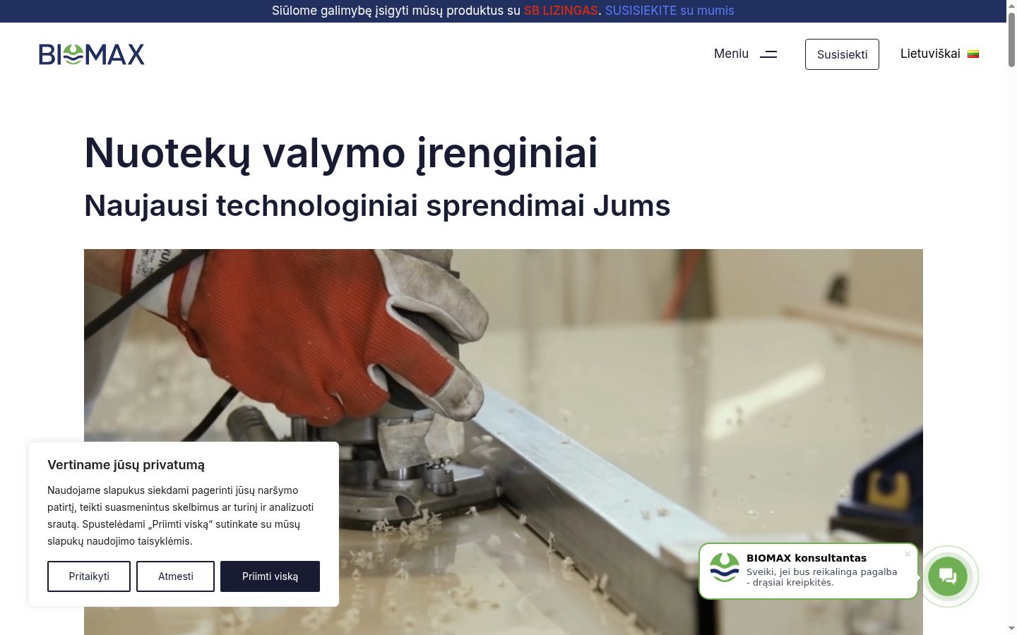 Screenshot del banner di consenso mostrato prima di qualsiasi interazione