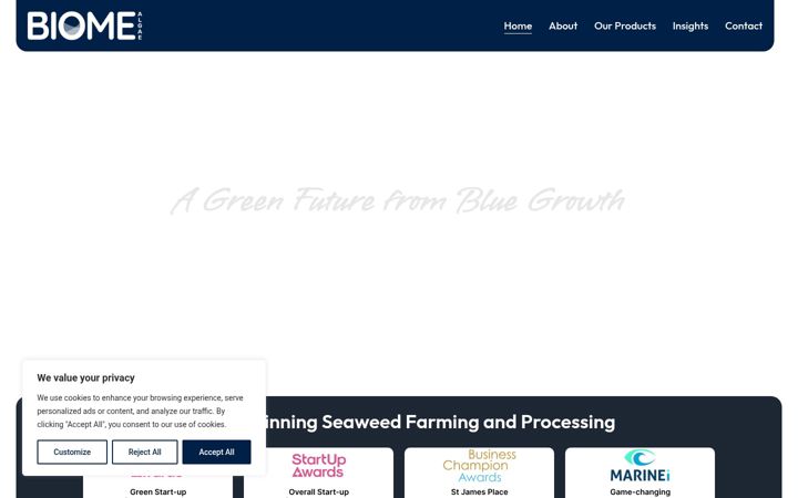 Screenshot of biomealgae.co.uk