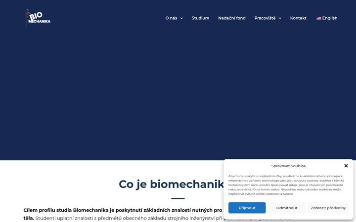 Snímek obrazovky biomechanika.cz