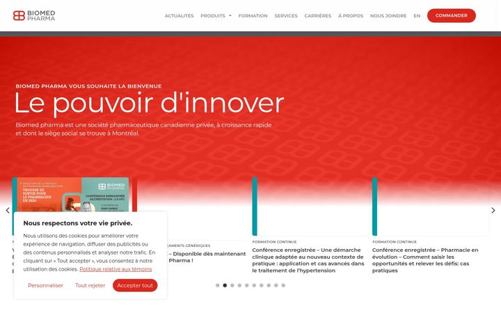 Captură de ecran a biomed-pharma.ca