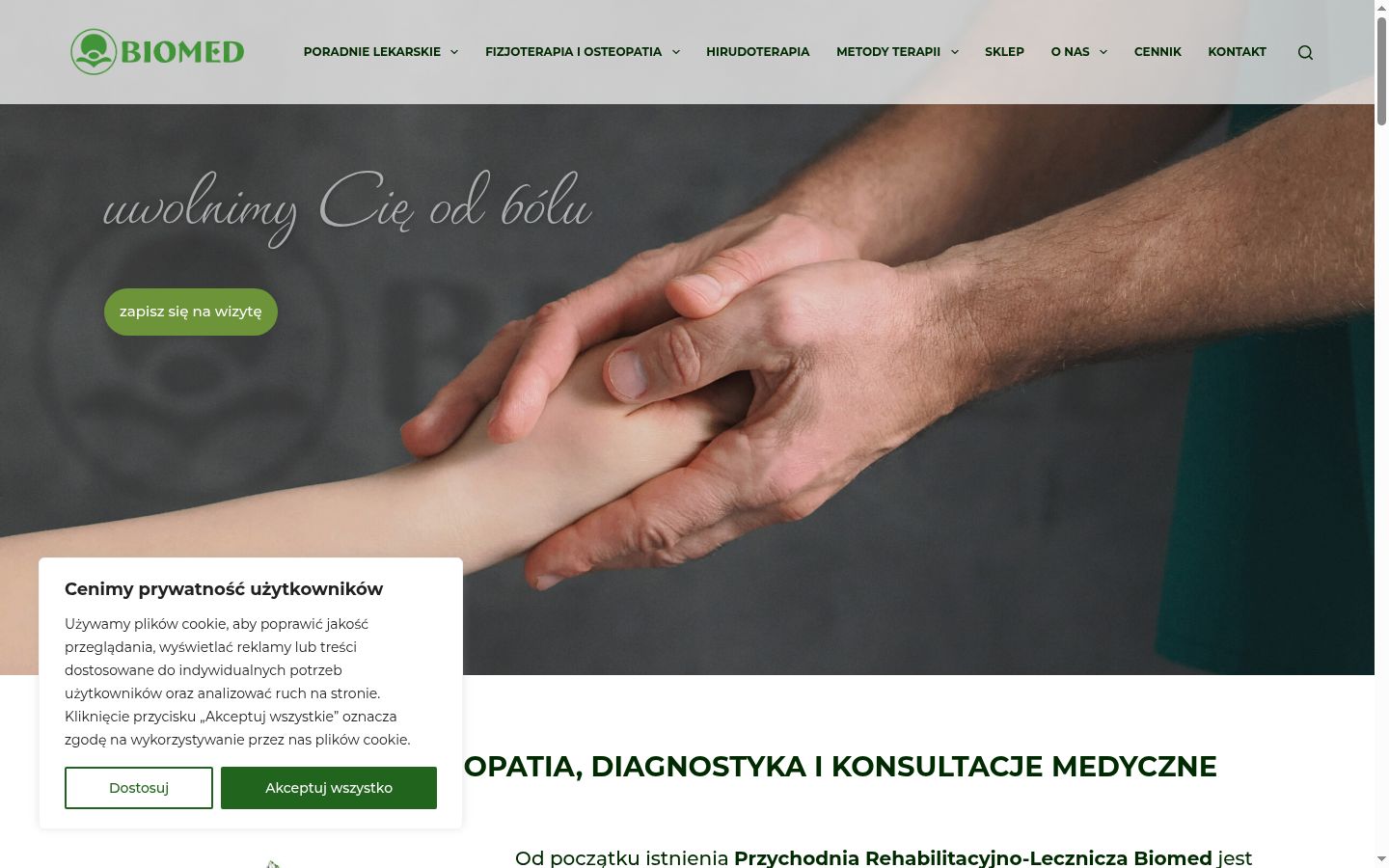 Captura de ecrã do banner de consentimento apresentado antes de qualquer interação