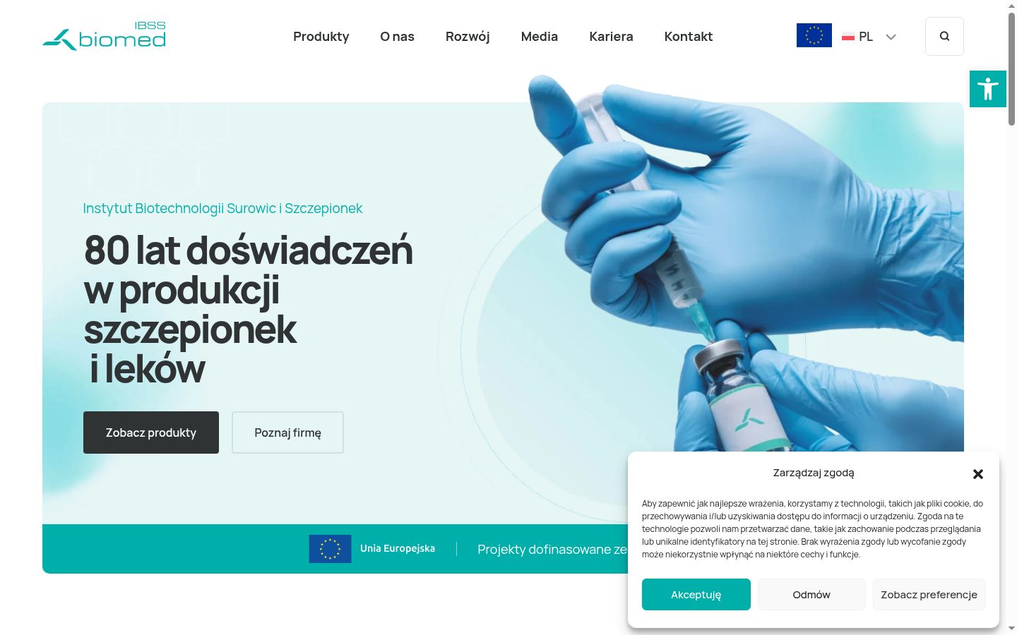 Posnetek zaslona pasice za privolitev, prikazane pred kakršno koli interakcijo