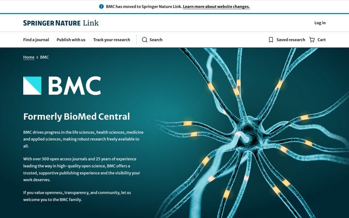 Snímek obrazovky biomedcentral.com