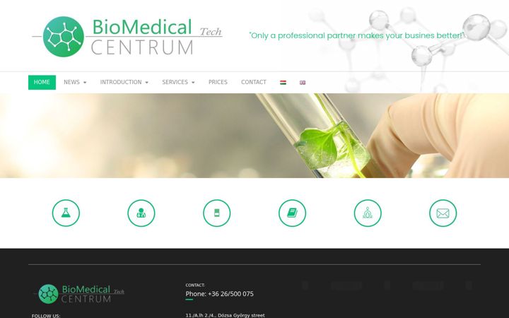 Screenshot of biomedicalcentrum.hu