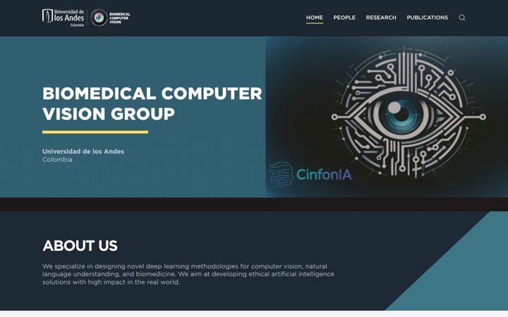 Capture d'écran de biomedicalcomputervision.uniandes.edu.co
